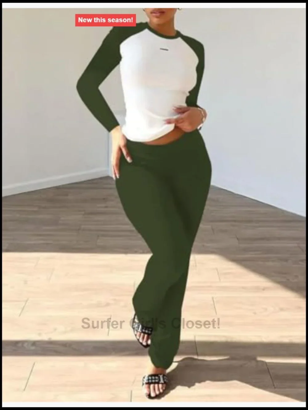 2 Piece Tracksuit Set Long Sleeve Top & High-Waisted Sweatpants Workout Outfit